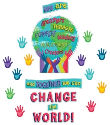 6 Sets Carson Dellosa Together We Can Change the World Bulletin Board Set - Image 1 of 4