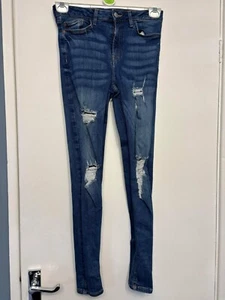 Denim & Co Distressed style blue slim fit jeans Size 10 VGC - Picture 1 of 4