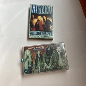 Nirvana Smells Like Teen Spirit Cassette Tape Single and white Zombie - Picture 1 of 10
