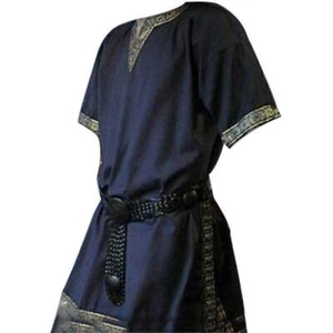 Medieval Renaissance men Tunic Viking Saxon short sleeve shirt Halloween Cosplay - Picture 1 of 16