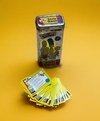 Juego de trivia de Los Simpson en lata de coleccionista 2002 Cardinal Industries con 40 cartas Foto 1 de 4