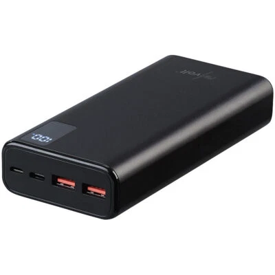 revolt USB-Powerbank, 20.000 mAh, USB-C PD, Display, Metall, QC3.0, 3 A, 20 W - Bild 1 von 4
