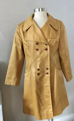 Abrigo Chaqueta Mujer Vintage Años 60 Dorado Tostado Doble Pecho Retro Foto 1 de 4