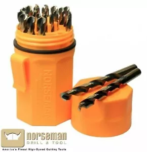 Norseman 29 pc HI-Molybdenum M7 Drill Bit Set Orange Case 1/16-1/2 USA SP-29PON - Picture 1 of 3
