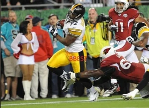 JAMES HARRISON 100YRD TD RUN 2 SBXLIII COLOR 2/1/09 11X14 - Imagen 1 de 1