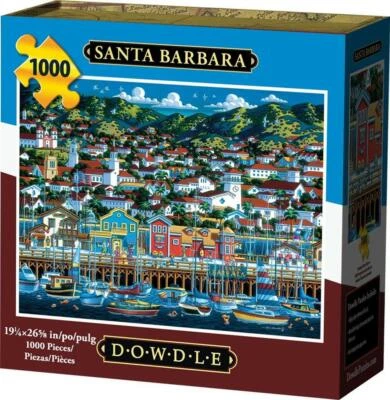 Dowdle Folk Art Jigsaw Puzzle;  Santa Barbara;  1,000 pieces - Image 1 of 2