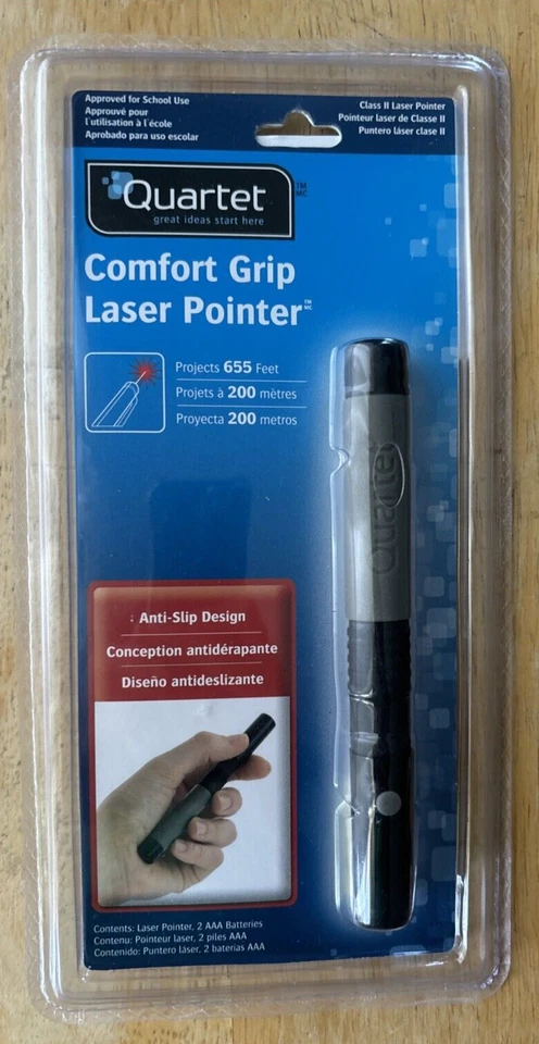 Quartet Classic Comfort Laser Pointer Class 2 Projects 655 FT Graphite Gray Qrtmp2703g2q Mp-2703g2q