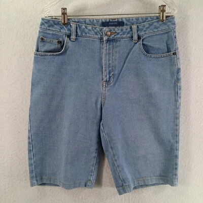 Pantalones Cortos Bill Blass Jeans Calce Fácil Para Mujer 10 Azul Lavado Claro Denim Frente Plano Foto 1 de 4