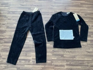 Pastel Boys Two Piece Henley & Pants Robe Black Size 5 - Picture 1 of 6