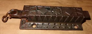 Altes Vintage verziertes antikes viktorianisches Schranktürschloss Zugriegel 3-1/2 x 1-3/4" - Bild 1 von 7