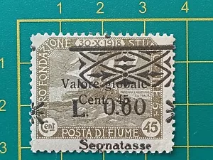 Italien-Fiume 1921, SELTENER FEHLER-Segnatasse unten #34,0,60L/45c Olive, postfrisch, cv 3500 - Bild 1 von 4