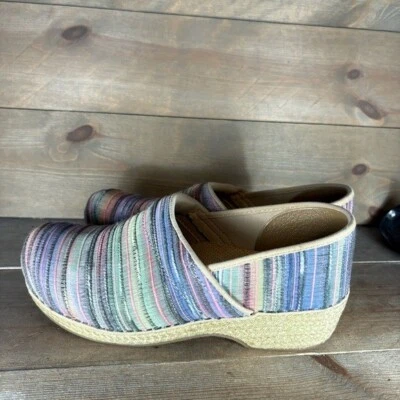 丹斯科黄麻女式 41 码鞋多色草编鞋楔形舒适木屐 — 第 1/4 张图片