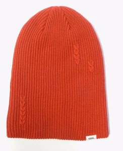 Gorro Vans Off The Wall Boast para mujer rojo óxido acrílico holgado nuevo con etiquetas - Imagen 1 de 2