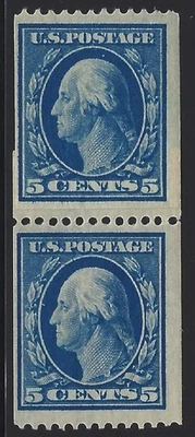 US Scott # 351 - Coil Paste Up Pair - Mint OG LH - PSE Graded F 70 (copy)   (P6) - Image 1 of 3