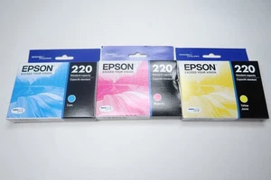 CARTUCCIA INCHIOSTRO ORIGINALE EPSON 220 COLORE CIANO MAGENTA GIALLO - Foto 1 di 4