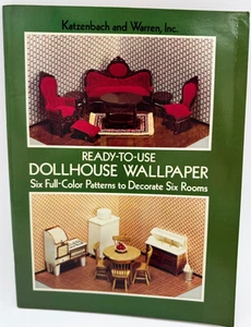 READY-TO-USE DOLLHOUSE WALLPAPER 1977 "VERY GOOD"  6 patterns 24 sheets - Picture 1 of 8