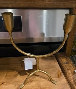 NUEVO Candelabro Cónico Doble Latón - Imagen 1 de 3