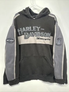 Harley Davidson Herren Gr. 3XL schwarz grau bestickt Pullover Hoodie Sweatshirt - Bild 1 von 15