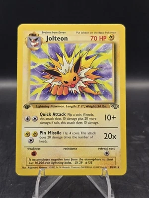 Pokemon TCG Jolteon 20/64 1st Edition Jungle Regular Rare MP - Image 1 of 3