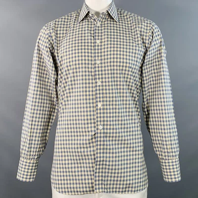 Camisa manga larga de algodón a cuadros azul amarillo a cuadros TURNBULL & ASSER talla L Foto 1 de 4