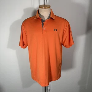 Under Armour Golf Heat Gear Men’s Athletic Orange Polo Shirt Size L Large - Picture 1 of 11
