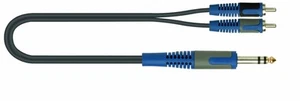 Roksolid 2m 2x Male Phono to 1x 6.3mm Stereo Jack Audio Cable - Photo 1/1