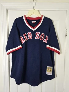 Mitchell & Ness 1990 Boston Red Sox Ted Williams Batting Practice Jersey 48 XL - Picture 1 of 7