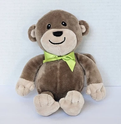 Carters Mono Marrón Peluche Verde Tostado Arco Bebé Juguete Suave Peluche 2010 7" Foto 1 de 4