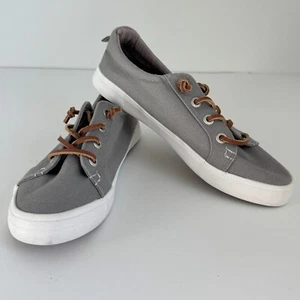 Tommy Bahama Zapatos Mujer 10 Tenis Informales Gris Lona Punta Redonda Con Cordones Bajos - Imagen 1 de 9