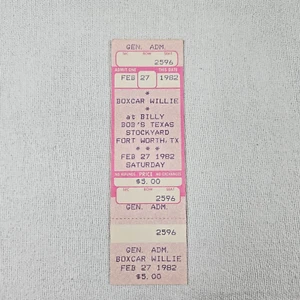 Boxcar Willie @ Billy Bob's Texas Feb 27, 1982 Ticket Fort Worth Stockyards - Picture 1 of 2