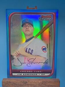 2008 Bowman Chrome JIM EDMONDS #136 Blue Refractor SP Chicago Cubs # /150