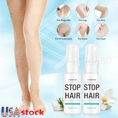 Potente spray permanente depilación inhibidor del crecimiento del cabello 20 ml 2 piezas Foto 1 de 4