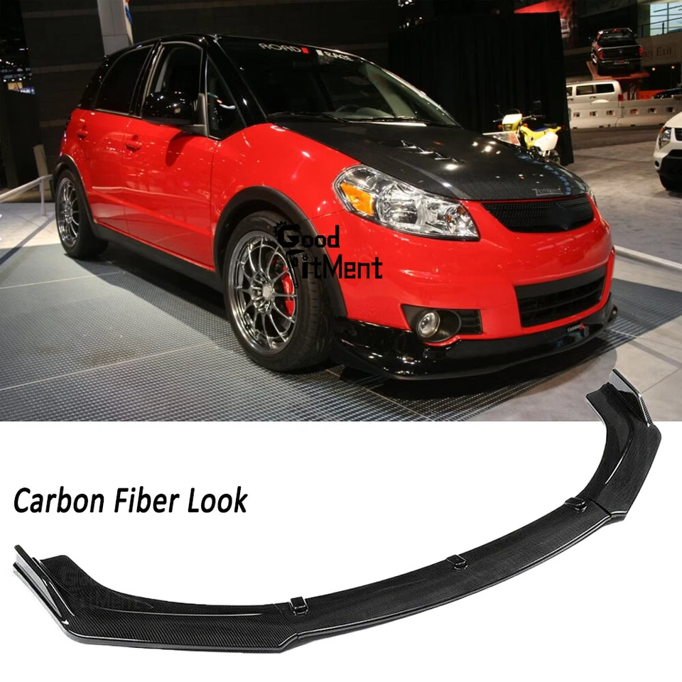 For Suzuki SX4 2006-2013 Carbon Fiber Front Bumper Lip Splitter Spoiler Body Kit - Image 1 of 4