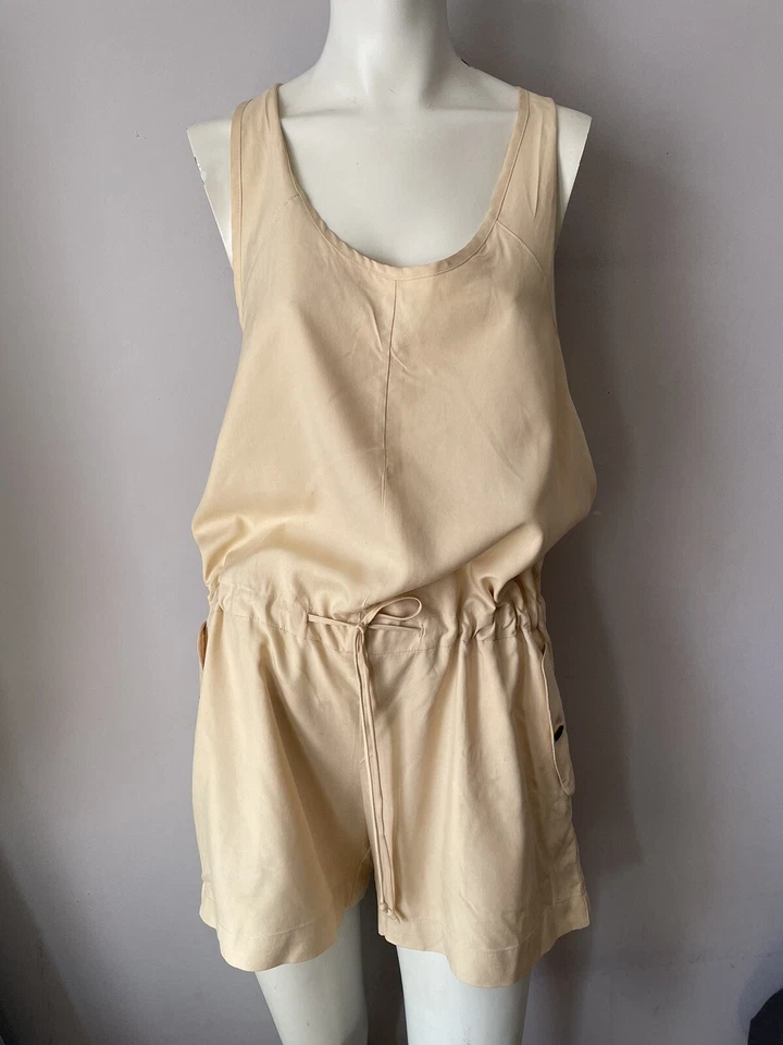 Rag & Bone Romper Women’s Silk Racerback Sleeveless Waisted Pocket Sz 4 - Image 1 of 4