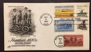 USA #1898 U/A ARTCRAFT FDC Handcar 1880er 1983 RAILROAD SCOTTS 1506 1006 993 1897a - Bild 1 von 1