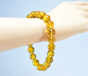 Dominican Amber Bracelet Beads Green Genuine Stone 10.26 mm (12.7 g) d1178 - Picture 1 of 9