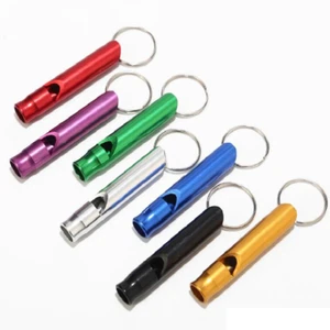 Colourful Metal Sports Whistle Loud Football Teacher Referee Keychain Keyring - Picture 1 of 7