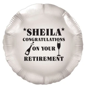 Personalised Retirement Balloon, 18" Round Heart Shape, Air Helium, Custom 075 - Picture 1 of 31
