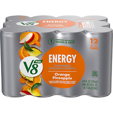 V8 +ENERGY Orange Pineapple Energy Drink,  8 FL OZ Can (12 Pack)
