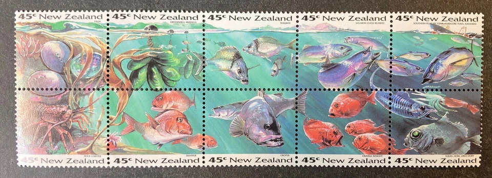New Zealand 1993 marine life fish se tenant block sg1752-61 MNH - Image 1 of 1