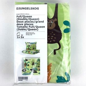 Ikea DJUNGELSKOG Duvet Cover & Pillowcases Full / Queen Animal Green New Sealed