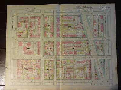 Mapa 1892 de NW DC-LeDroit Park Q-T Streets - Raro gran propiedad detalle específico Foto 1 de 4