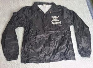 Ranzige Nylon Bomberjacke schwarz Druckknopf Herren klein selten Punk Rock - Bild 1 von 9