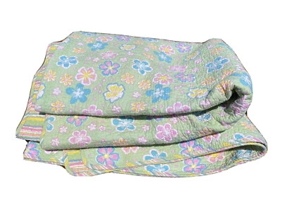 Edredón reversible Flower Power Daisy Rainbow ALGODÓN DOBLE 64x87” en muy buen estado Foto 1 de 4