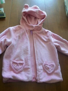 Pink Hoodie Jacket with Ears 24 months Zippered, Heart Pockets Specialty Baby - Picture 1 of 3