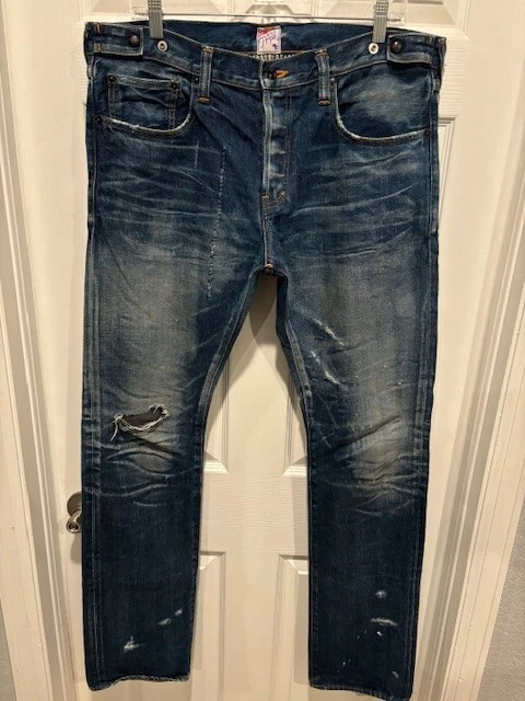M'S $689 PRPS JAPAN P81P08P DEMON 7 YEAR VINTAGE DIRTY RE-WORKED WASH 36 W38X35L - Image 1 of 4