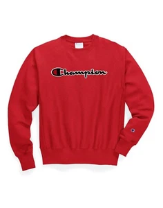 NUEVO CON ETIQUETAS CHAMPION LIFE PARA HOMBRES ROJO TEJIDO INVERSO POLAR CHENILLA SCRIPT CUELLO REDONDO S L XL - Imagen 1 de 1