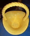 VINTAGE HANDMADE CERAMIC Yellow Easter Basket - 9 Inches