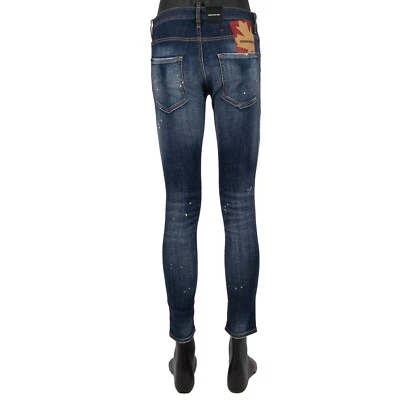 DSQUARED2 Distressed Skinny Dan Vaquero Arce Logo 5-Pockets Pantalón Azul 13651 - Imagen 1 de 4