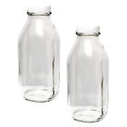  2 Pcs Groe Glasflasche Getrnkeflaschen Milchbehlter Kind Mit Deckel